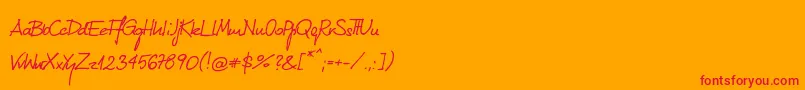 KubarecznyneueRegular Font – Red Fonts on Orange Background