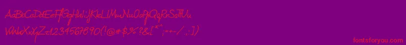 KubarecznyneueRegular-Schriftart – Rote Schriften auf violettem Hintergrund