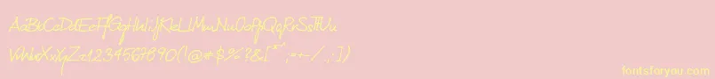 KubarecznyneueRegular-Schriftart – Gelbe Schriften auf rosa Hintergrund