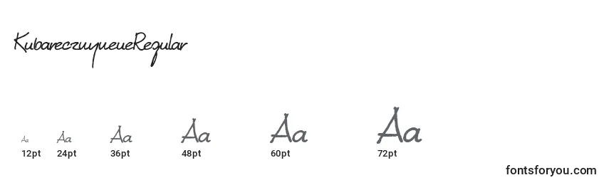 Размеры шрифта KubarecznyneueRegular