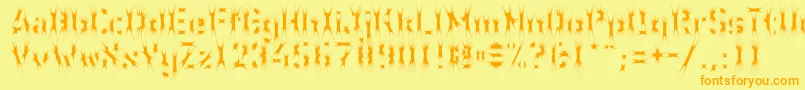 WcWunderbachSpider Font – Orange Fonts on Yellow Background