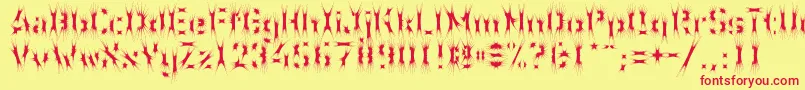 フォントWcWunderbachSpider – 赤い文字の黄色い背景