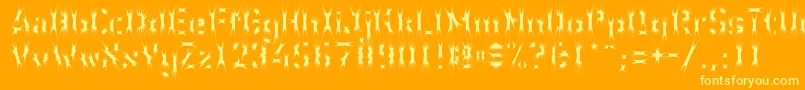 WcWunderbachSpider-Schriftart – Gelbe Schriften auf orangefarbenem Hintergrund