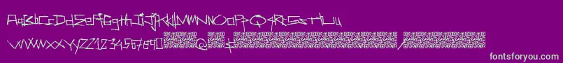 Secondavenue Font – Green Fonts on Purple Background