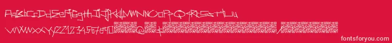Secondavenue Font – Pink Fonts on Red Background