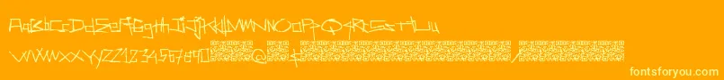 Secondavenue Font – Yellow Fonts on Orange Background