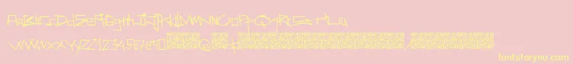 Secondavenue-Schriftart – Gelbe Schriften auf rosa Hintergrund