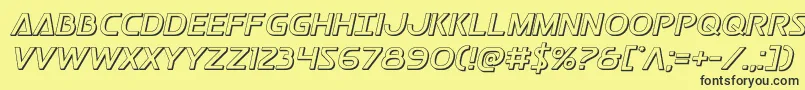 Postmaster3D Font – Black Fonts on Yellow Background