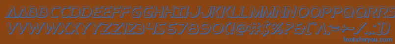 Postmaster3D-fontti – siniset fontit ruskealla taustalla