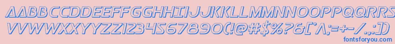 Fonte Postmaster3D – fontes azuis em um fundo rosa