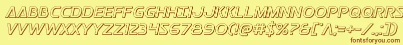 Postmaster3D Font – Brown Fonts on Yellow Background