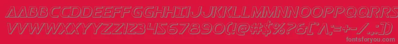 Postmaster3D-Schriftart – Graue Schriften auf rotem Hintergrund
