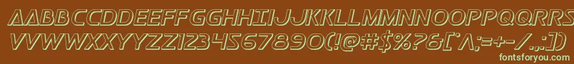 Postmaster3D Font – Green Fonts on Brown Background