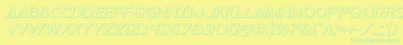 Postmaster3D Font – Green Fonts on Yellow Background