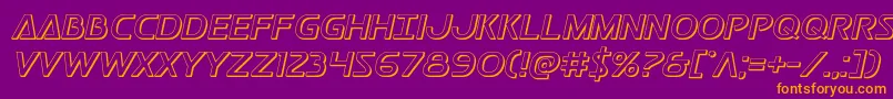 Postmaster3D Font – Orange Fonts on Purple Background