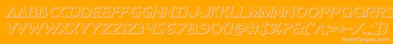 Fonte Postmaster3D – fontes rosa em um fundo laranja