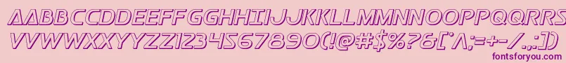 Postmaster3D-fontti – violetit fontit vaaleanpunaisella taustalla