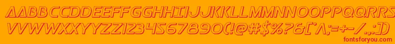 Шрифт Postmaster3D – красные шрифты на оранжевом фоне