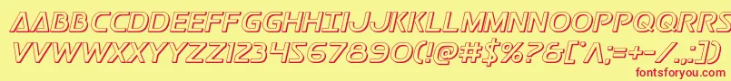 Postmaster3D Font – Red Fonts on Yellow Background