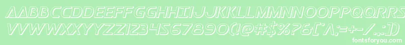 フォントPostmaster3D – 緑の背景に白い文字