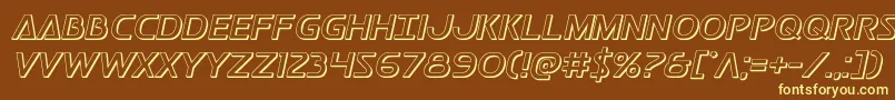 Postmaster3D Font – Yellow Fonts on Brown Background