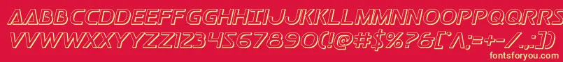 Шрифт Postmaster3D – жёлтые шрифты на красном фоне