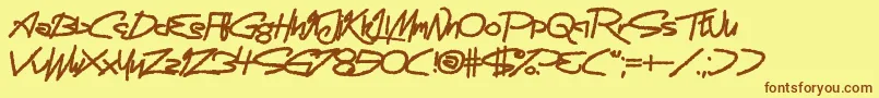 Scaremonger Font – Brown Fonts on Yellow Background