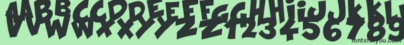 fuente KraashBlack – Fuentes Negras Sobre Fondo Verde