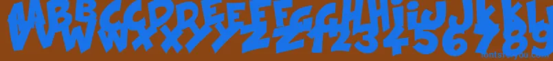KraashBlack Font – Blue Fonts on Brown Background