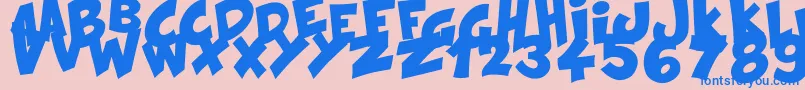 KraashBlack Font – Blue Fonts on Pink Background
