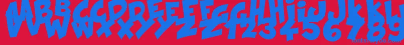 KraashBlack Font – Blue Fonts on Red Background