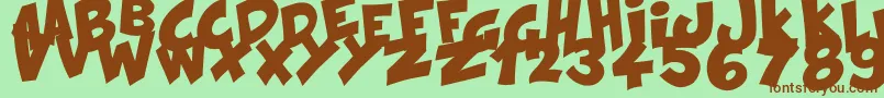 KraashBlack Font – Brown Fonts on Green Background