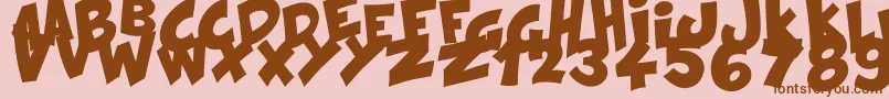 フォントKraashBlack – ピンクの背景に茶色のフォント