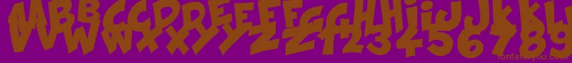 KraashBlack-fontti – ruskeat fontit violetilla taustalla