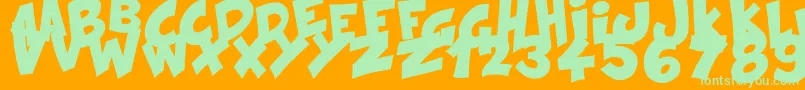 KraashBlack Font – Green Fonts on Orange Background