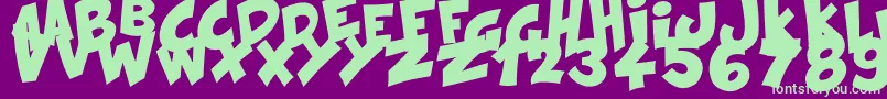 KraashBlack Font – Green Fonts on Purple Background