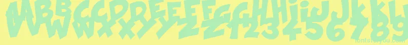 KraashBlack Font – Green Fonts on Yellow Background