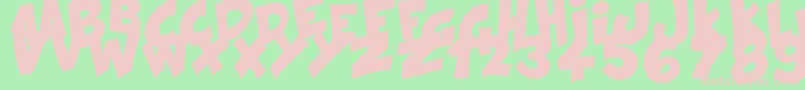 KraashBlack Font – Pink Fonts on Green Background