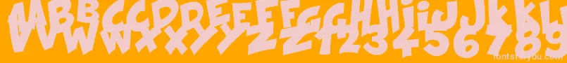 KraashBlack-Schriftart – Rosa Schriften auf orangefarbenem Hintergrund