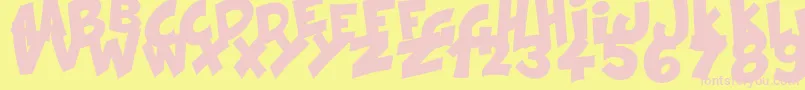 KraashBlack Font – Pink Fonts on Yellow Background