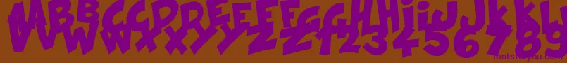 KraashBlack Font – Purple Fonts on Brown Background