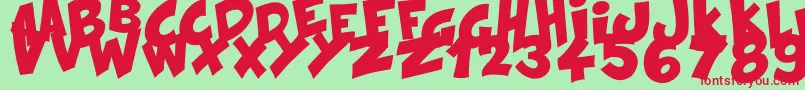 KraashBlack Font – Red Fonts on Green Background