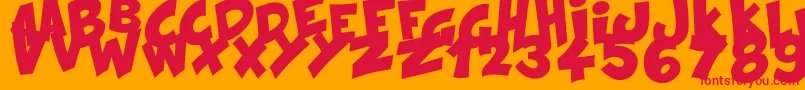 KraashBlack Font – Red Fonts on Orange Background