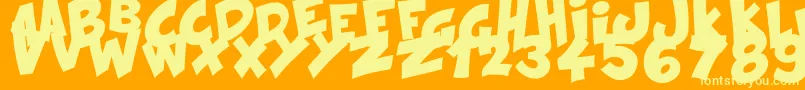 KraashBlack Font – Yellow Fonts on Orange Background