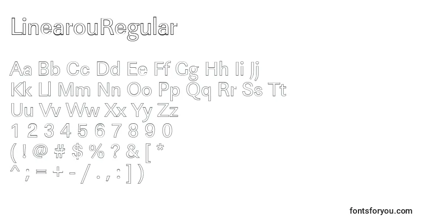 LinearouRegular-fontti – aakkoset, numerot, erikoismerkit