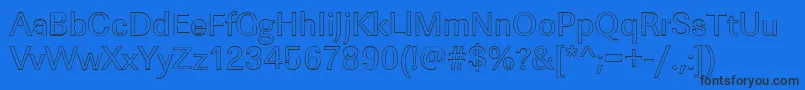 LinearouRegular Font – Black Fonts on Blue Background