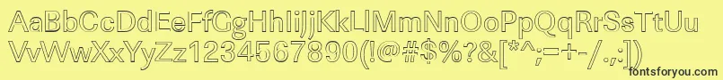 LinearouRegular Font – Black Fonts on Yellow Background