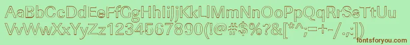 LinearouRegular Font – Brown Fonts on Green Background