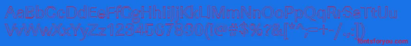 LinearouRegular-Schriftart – Rote Schriften auf blauem Hintergrund