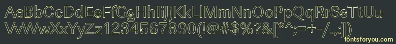 フォントLinearouRegular – 黒い背景に黄色の文字